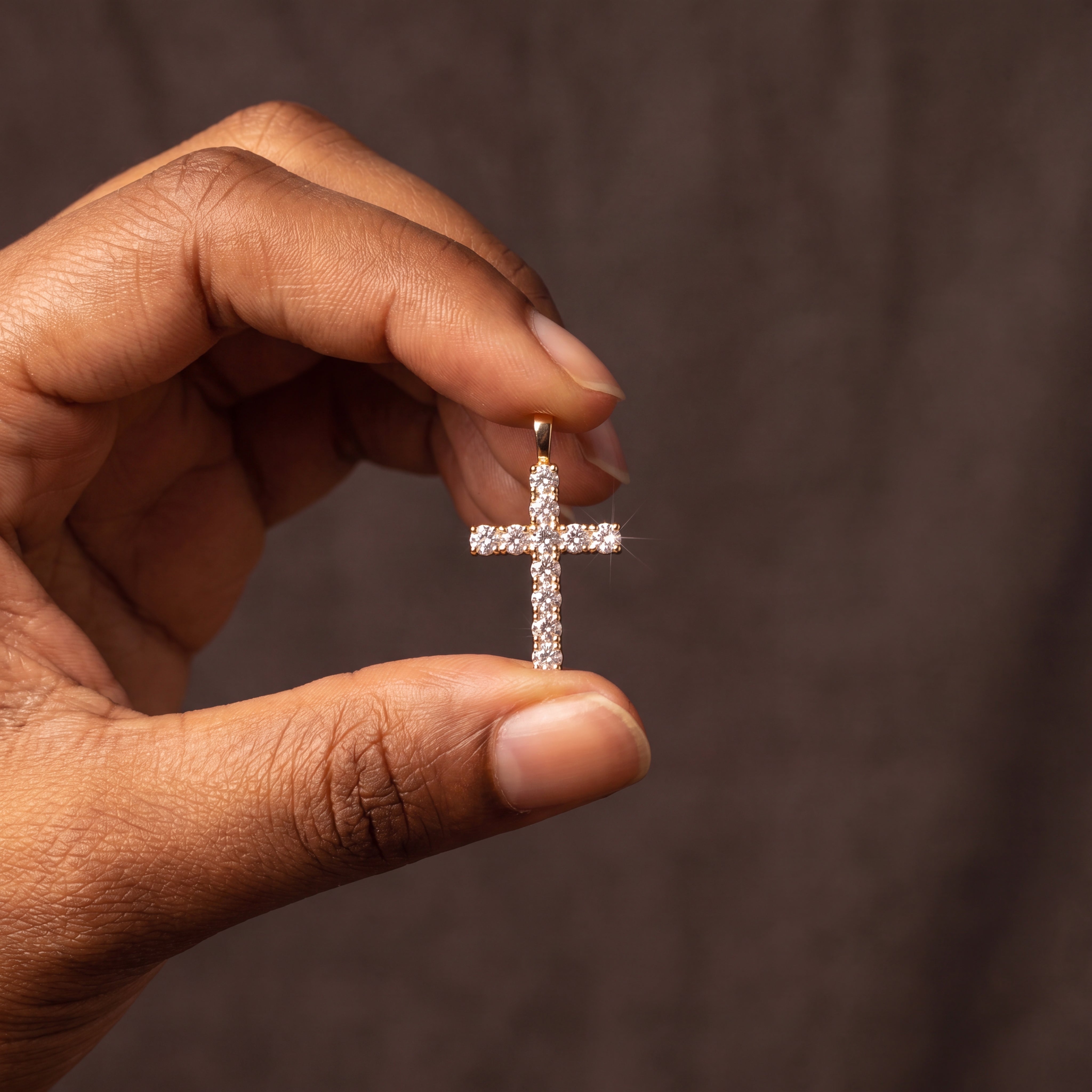 Moissanite Cross Pendant Necklace