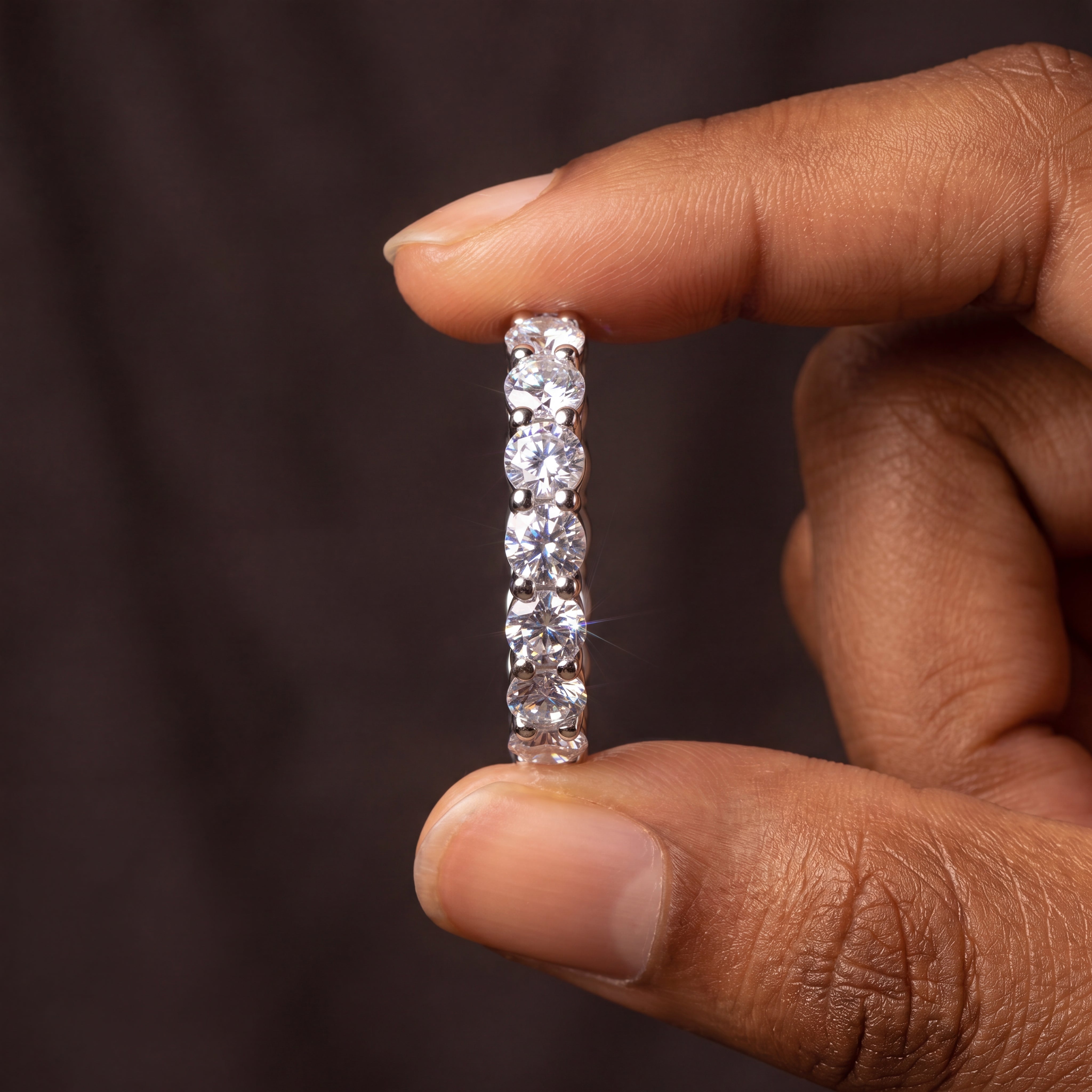 Moissanite Eternity Band Ring for Women S925 Sterling Silver