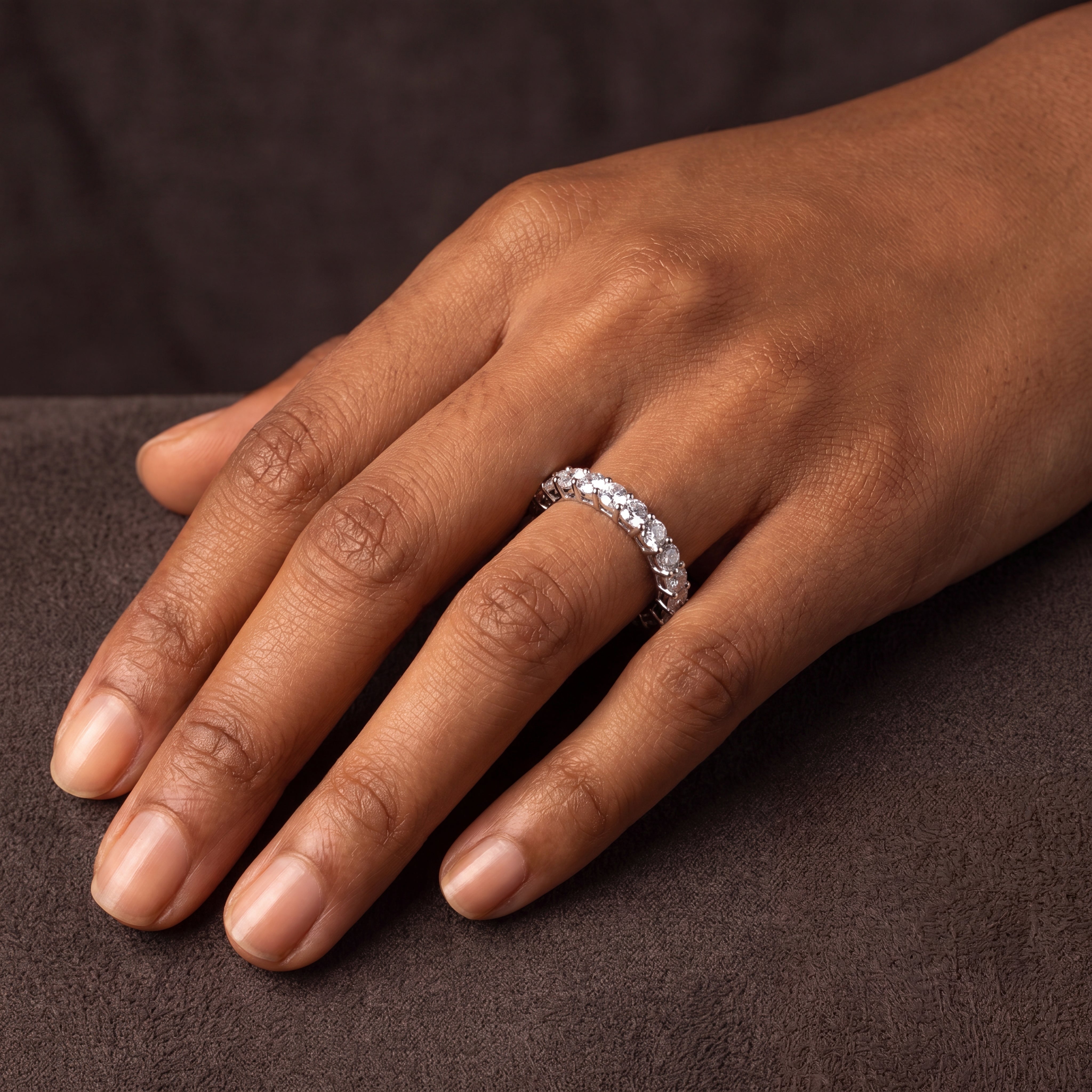 Moissanite Eternity Band Ring for Women S925 sterling silver