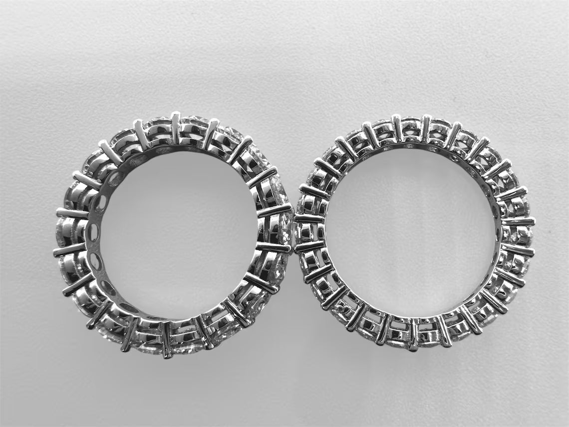 VVS1 Women’s Ring Moissanite – Moissanite Eternity Band 1.5–4MM, 925 Sterling Silver, Diamond Alternative Wedding Ring, 5x Rhodium Plate