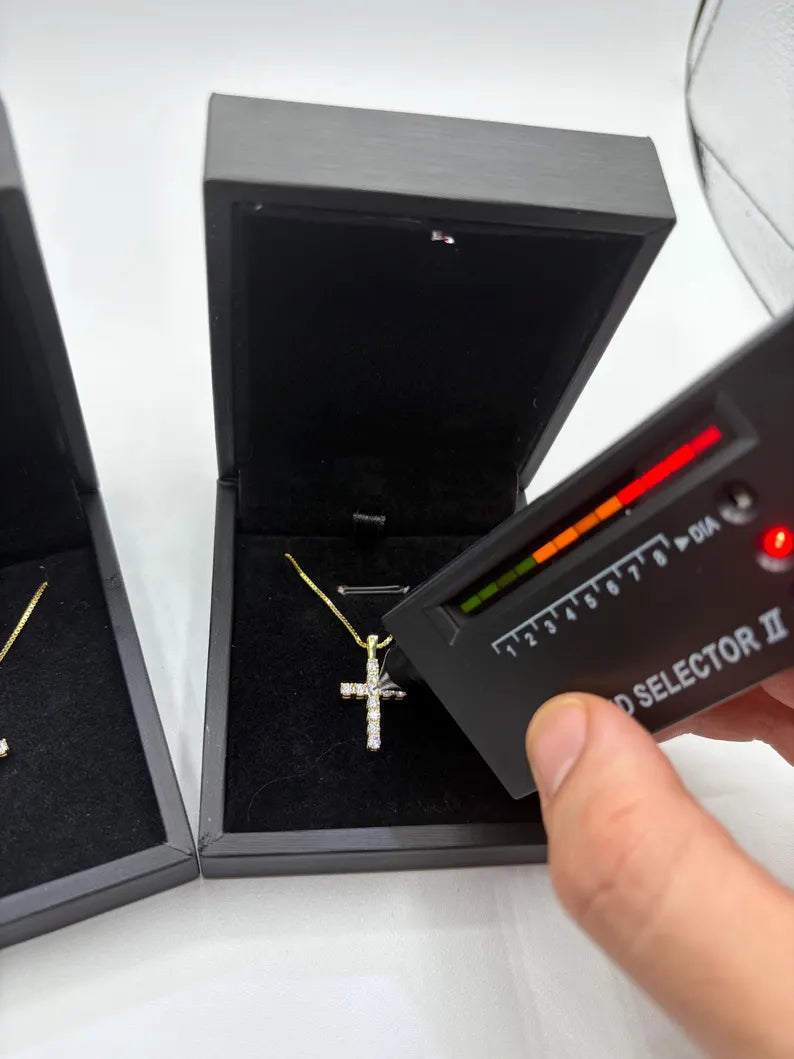 Moissanite Pendant Necklace with Cross Design, Sterling Silver S925, Gold or Silver Finish, Unisex