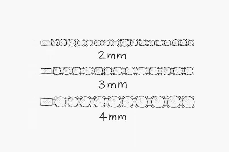 VVS1 Moissanite Tennis Bracelet, 2–4mm D-Color Stones, 925 Sterling Silver, Rhodium-Plated, Unisex Fine Jewelry