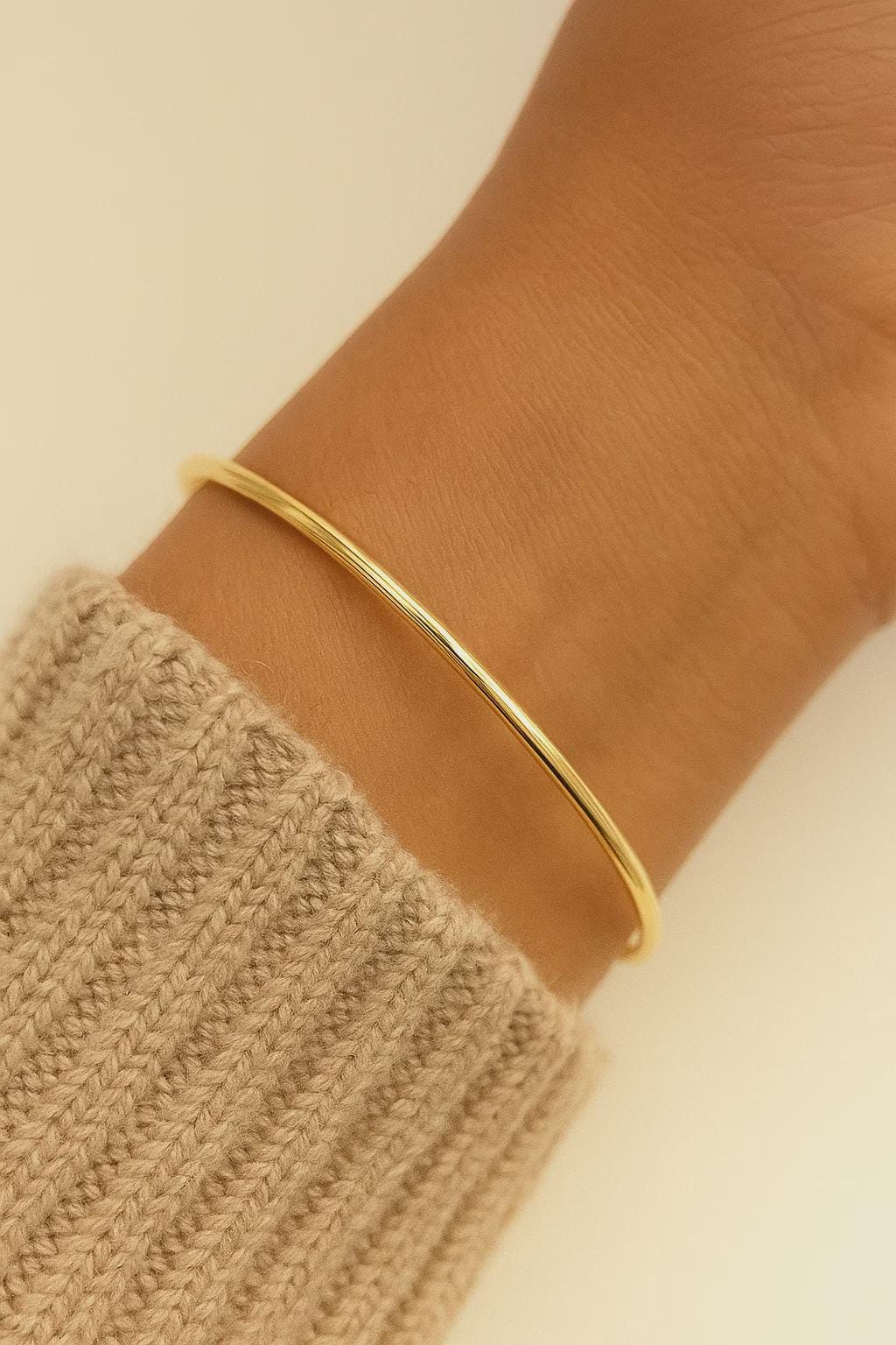 Waterproof gold plated bangle, shower and gym safe