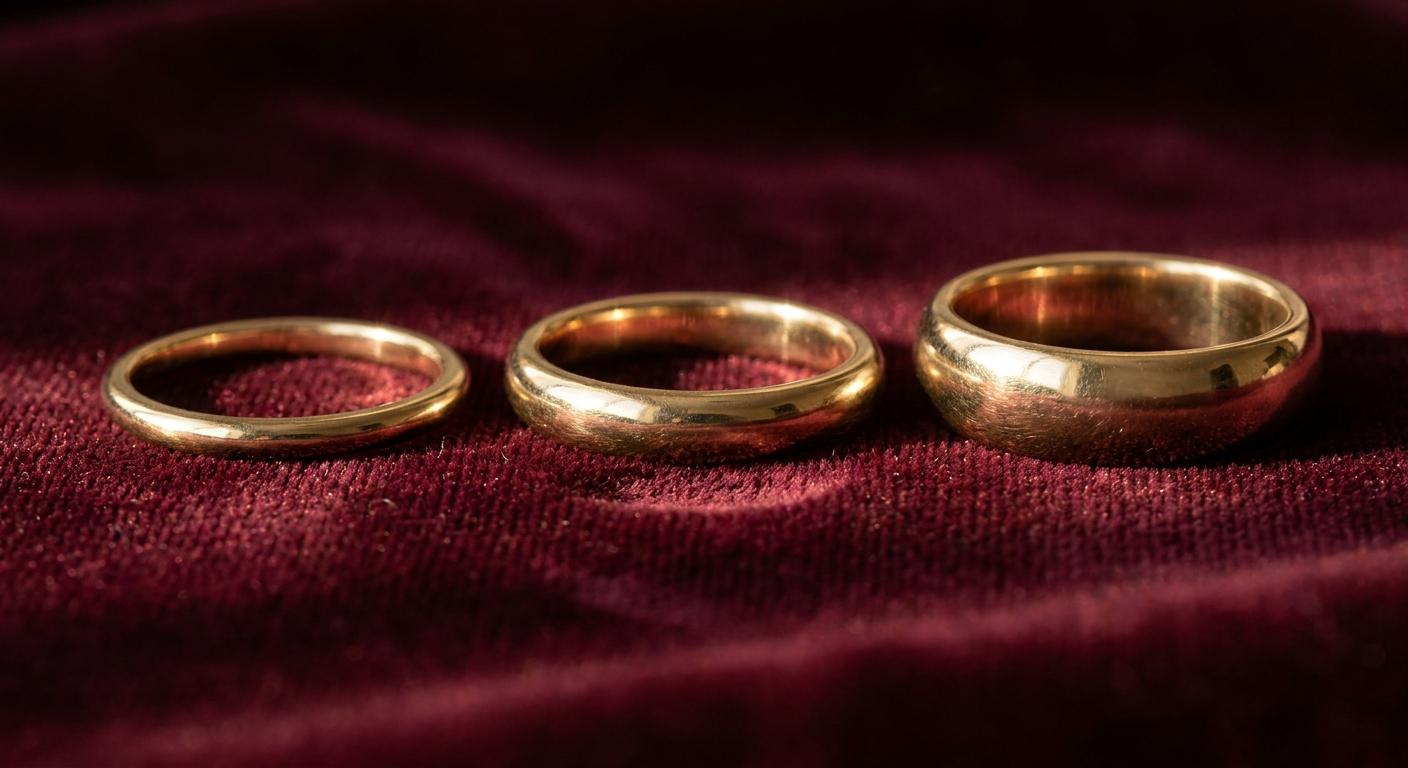 Minimalist gold band ring, high-polish mirror finish